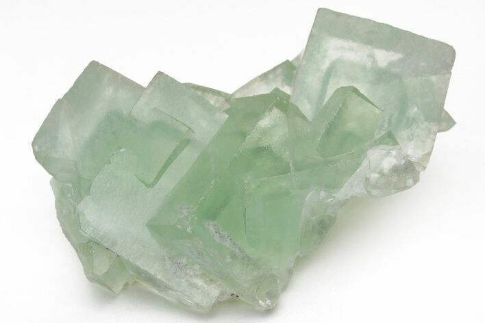 Green Cubic Fluorite Crystals with Phantoms - China #216253
